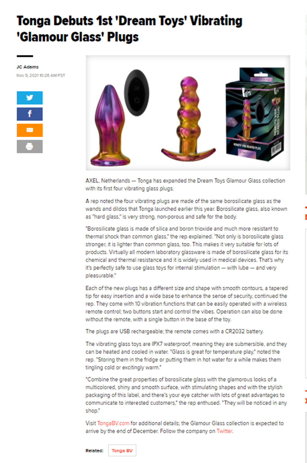 2021-11 XBiz - Dream Toys Glamour Glass